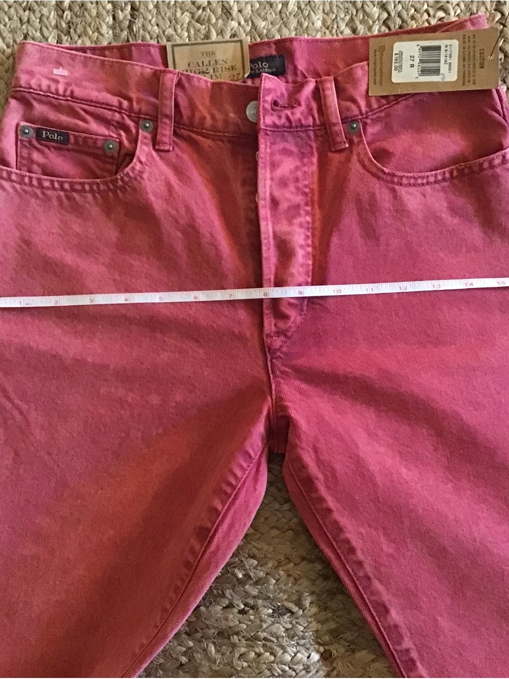 Polo Ralph Lauren The Callen High Rise Slim  27R Jeans NWT Stonewashed Red - Picture 13 of 14